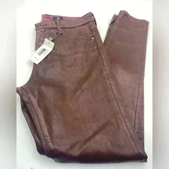 Adriano Goldschmied Farrah High-Rise Skinny Ankle Pant, Burgundy, SZ 30 NWT - Picture 3 of 6